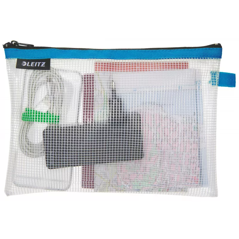 Leitz Travel Pouch wodoodporna WOW Medium, Unisex, Torba na akcesoria, Średni, Zamek błyskawiczny, Wodoodporna, Niebieski