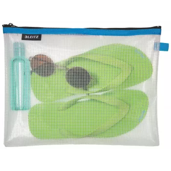Leitz Travel Pouch wodoodporna WOW Duża, Unisex, Torba dodatkowa, Duża, Zamek błyskawiczny, Wodoodporna, Niebieska
