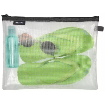 Leitz Travel Pouch wodoodporna WOW Duża, Unisex, Torba na akcesoria, Duża, Zamek błyskawiczny, Wodoodporna, Czarny