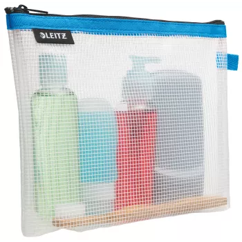 Leitz Travel Pouch kosmetyczna wodoodporna WOW, Uniseks, Torba dodatkowa, Jeden rozmiar, Zamek błyskawiczny, Wodoodporna, Niebieski