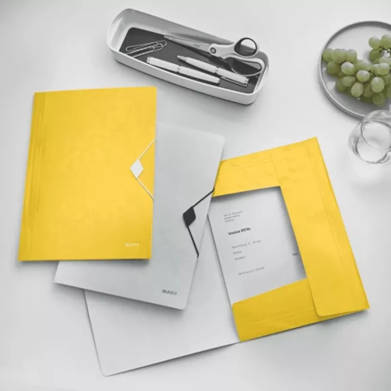 Leitz 3-Flap Folder WOW PP A4, teczka prezentacyjna, A4, polipropylen (PP), żółty, pionowa, 150 arkuszy