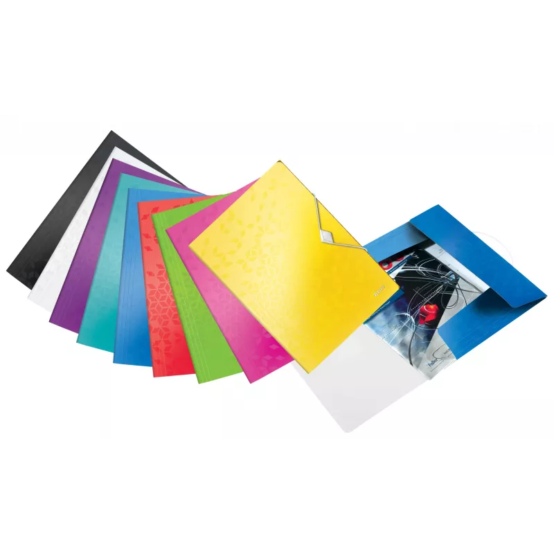 Leitz 3-klapowa teczka WOW PP A4, Teczka z klapkami, A4, Polipropylen (PP), Czarny, Pozioma/Pionowa, 150 arkuszy