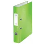 Leitz Segregator dźwigniowy 180° WOW POB/Laminowany A4/50mm, A4, pierścienie w kształcie D, karton, zielony, 350 arkuszy, 285 mm
