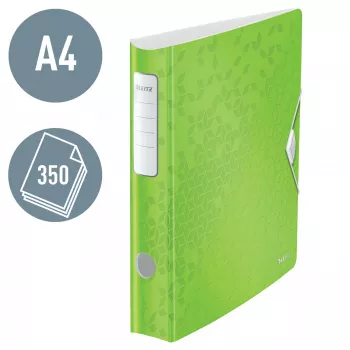 Leitz segregator dźwigniowy Active PP WOW A4/65mm, A4, pierścienie D, przechowywanie, polipian, zielony, 350 arkuszy