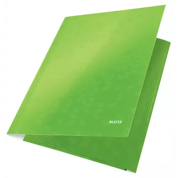 Teczka z 3 klapkami Leitz WOW Card/POB A4, teczka kartonowa, A4, polipropylen (PP), zielona, 250 arkuszy, 80 g/m²