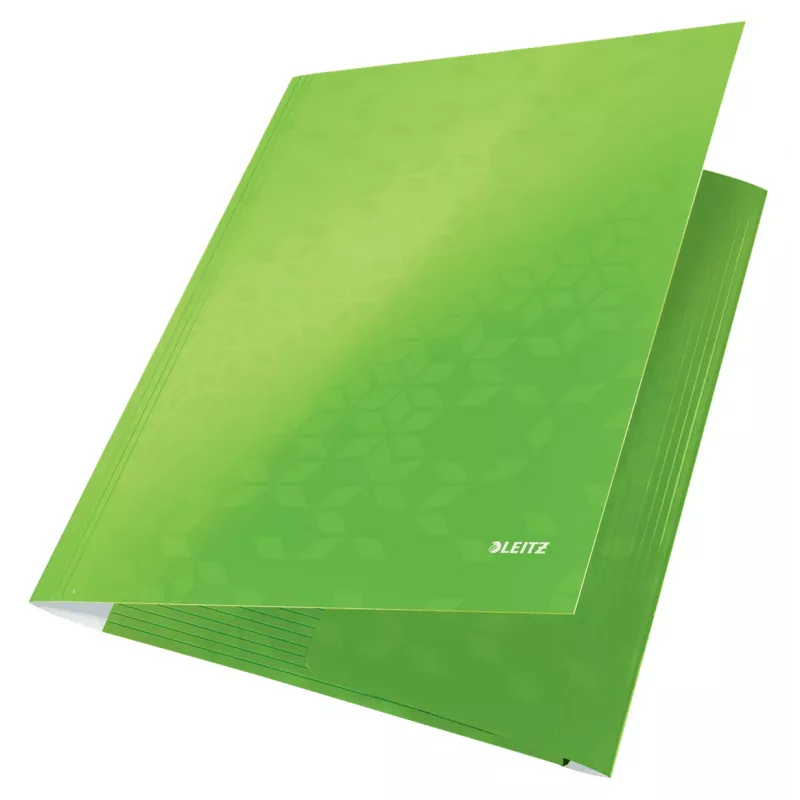 Teczka z 3 klapkami Leitz WOW Card/POB A4, teczka kartonowa, A4, polipropylen (PP), zielona, 250 arkuszy, 80 g/m²