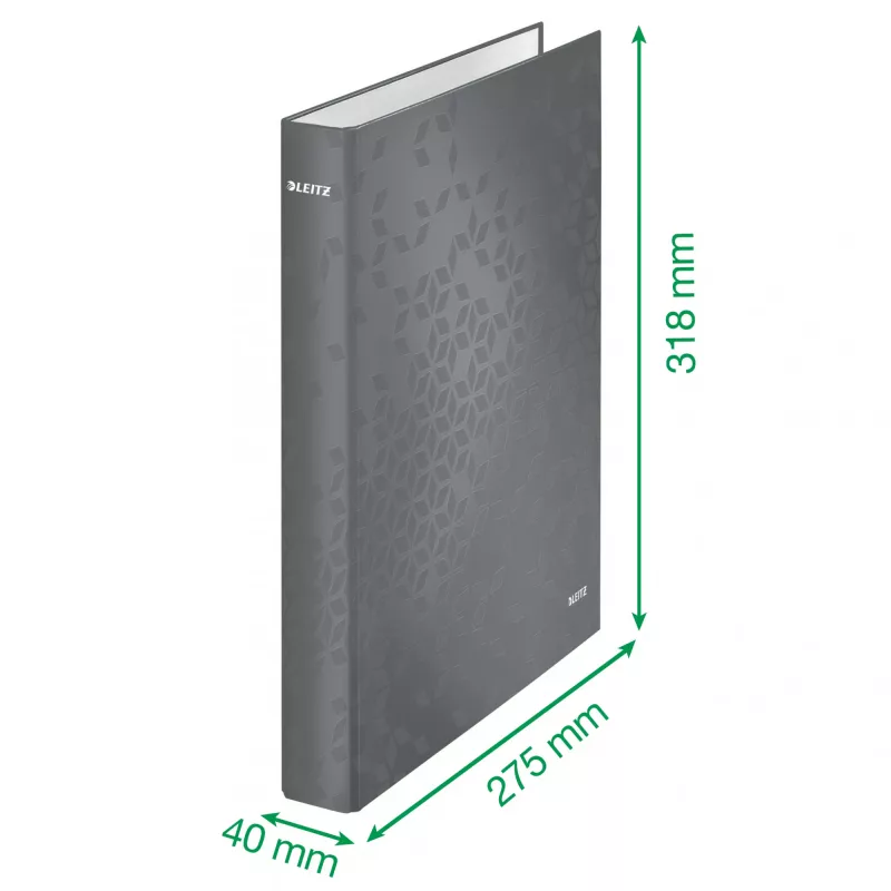 Leitz Ringbinder WOW Laminowany A4+ 2DR/25mm, A4+, D-ring, Karton, Zielony, 250 arkuszy, 80 g/m²
