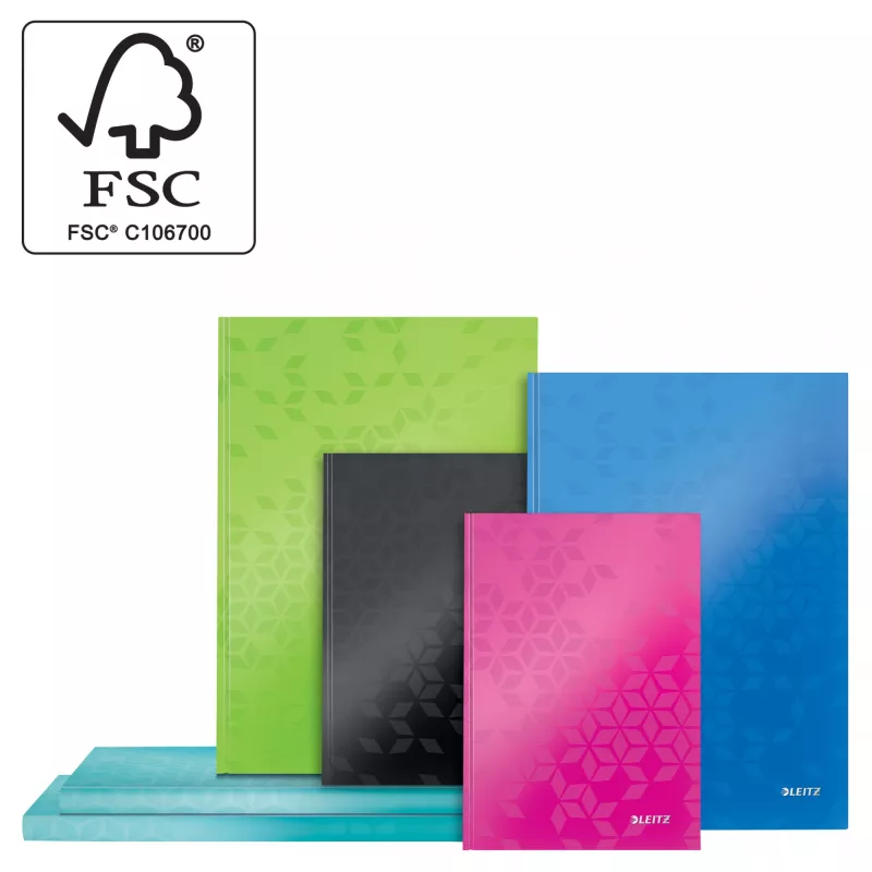 Leitz Notebook WOW A4 Squared with hardcover 90g/80sheets, Wzór, Zielony, A4, 80 arkuszy, 80 g/m², Papier w kratkę