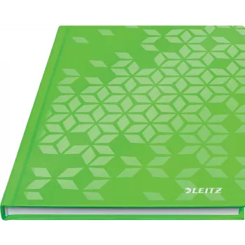 Notatnik Leitz WOW A5 w kratkę z twardą oprawą, Wzór, Zielony, A5, 80 kartek, 80 g/m², w kratkę