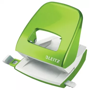 Dziurkacz Leitz WOW 5008 Metalowy 2-otworowy / 30 arkuszy, 30 arkuszy, Zielony, Metal, Tworzywo sztuczne, 8 cm, 5,5 mm, A4, A5, A6, Folio, US-Quart, 8 x 8 x 8 cm