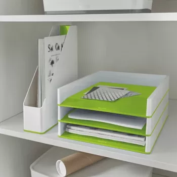 Leitz Letter Tray WOW Dual Colour, Plastikowa, Zielona, Biała, A4, 267 mm, 336 mm