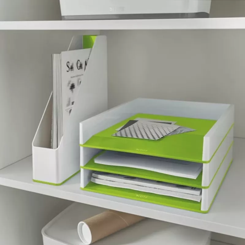 Leitz Letter Tray WOW Dual Colour, Plastikowa, Zielona, Biała, A4, 267 mm, 336 mm
