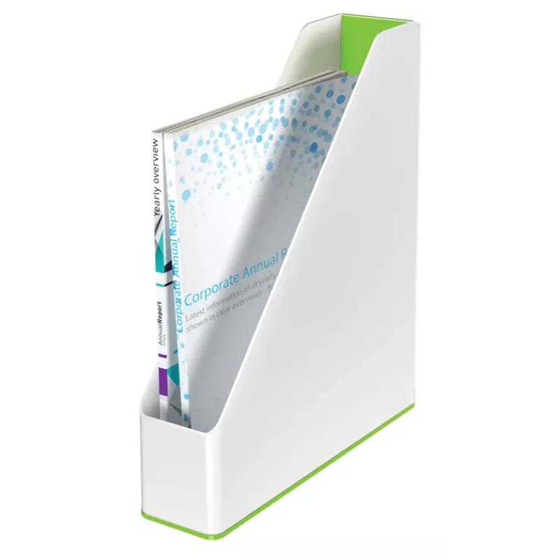 Leitz Magazine File WOW Dual Colour, zielony, biały, tworzywo sztuczne, A4, 73 mm, 318 mm, 272 mm