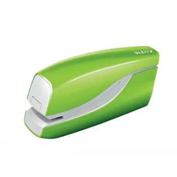 Leitz NeXXt Zszywacz na baterie WOW 5566, 10 kartek, Ładowanie od przodu, 1 cm, Tworzywo sztuczne, Zielony, Bateria