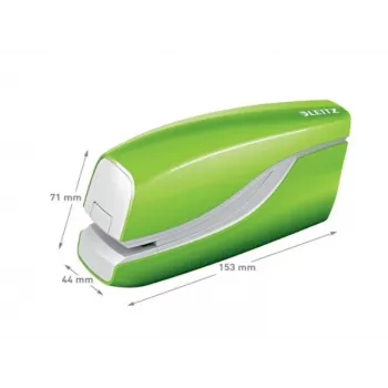 Leitz NeXXt Zszywacz na baterie WOW 5566, 10 kartek, Ładowanie od przodu, 1 cm, Tworzywo sztuczne, Zielony, Bateria
