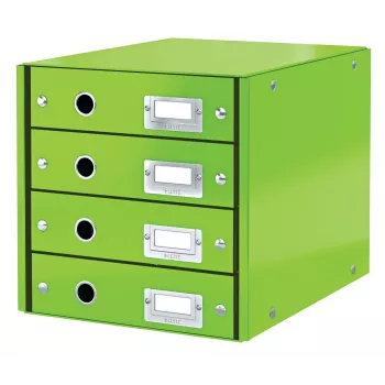 Leitz Click & Store WOW Szafka na szuflady (4 szuflady), zielona, kartonowa, 286 mm, 356 mm, 282 mm