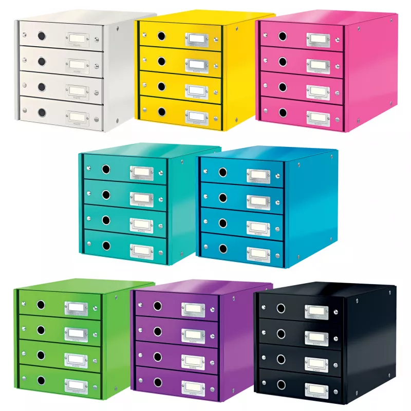 Leitz Click & Store WOW Szafka na szuflady (4 szuflady), zielona, kartonowa, 286 mm, 356 mm, 282 mm