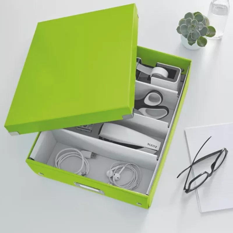 Leitz Click & Store WOW Średni organizer do przechowywania, Pudełko do przechowywania, Zielony, Prostokątny, Karton, Monochromatyczny, Do użytku wewnętrznego