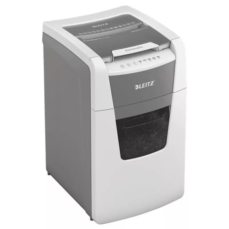 Leitz IQ Autofeed Office 150 Automatyczna niszczarka do papieru P5, cięcie mikro, 22 cm, 2 x 15 mm, 44 L, 500 arkuszy, 55 dB