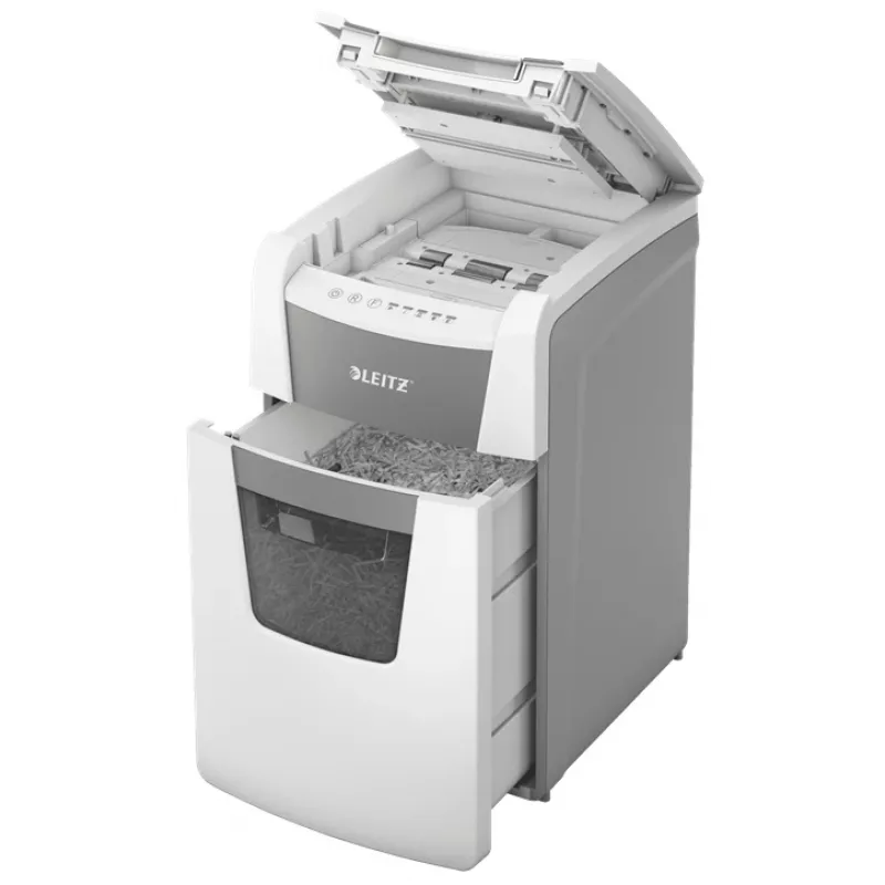 Leitz IQ Autofeed Office 150 Automatyczna niszczarka do papieru P5, cięcie mikro, 22 cm, 2 x 15 mm, 44 L, 500 arkuszy, 55 dB