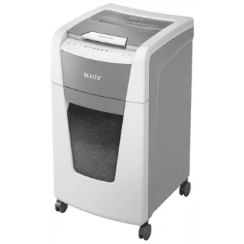 Leitz IQ Autofeed Office 300 Automatyczna niszczarka do papieru P5, cięcie na mikrokawałki, 22 cm, 2 x 15 mm, 60 l, 700 arkuszy, 55 dB