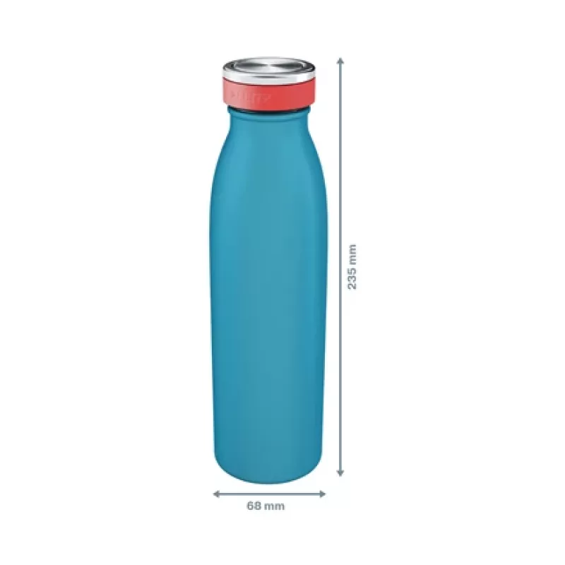 Leitz Cosy Izolowana butelka na wodę 500 ml, niebieska, stal nierdzewna, 68 mm, 68 mm, 235 mm, 280 g
