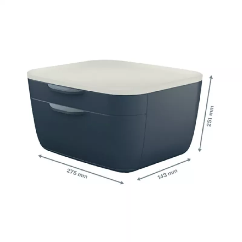 Leitz Cosy szafka z szufladami, 2 szuflady, polistyren (PS), czarny, biały, 1 szt., 251 mm, 143 mm