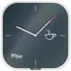Leitz Cosy Silent Glass Wall Clock, Square, Czarny, 300 mm, 300 mm, 40 mm, 1.6 kg
