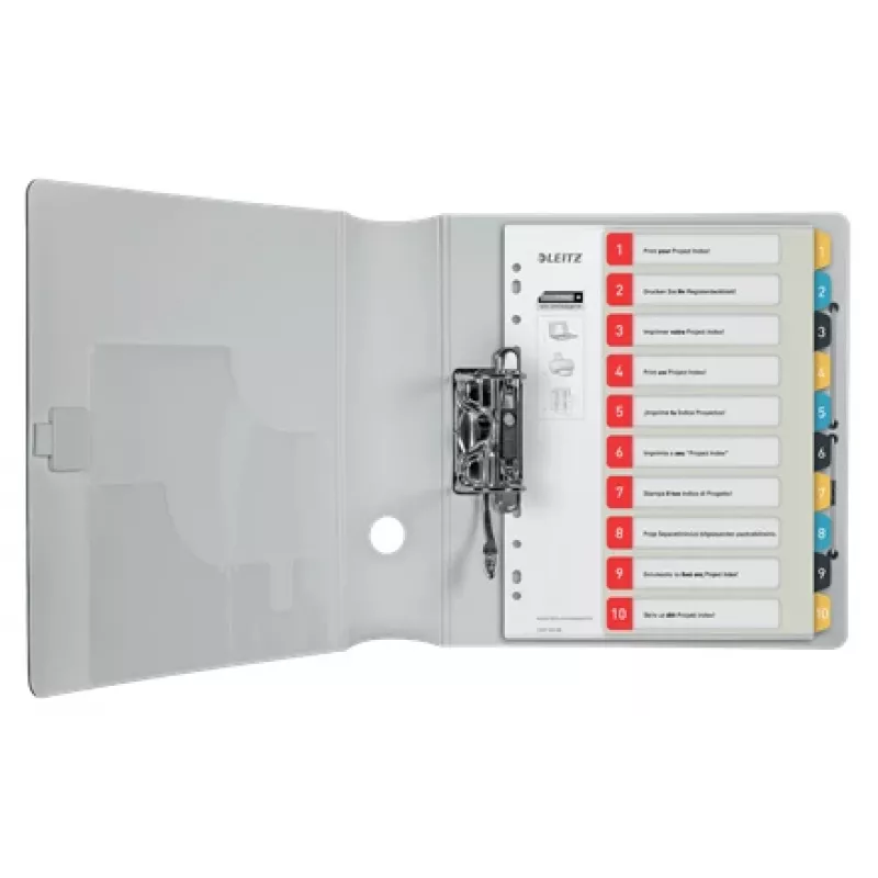 Leitz Cosy 1-10 Printable Index, PP, indeks numeryczny, polipropylen (PP), pionowo, A4 Maxi, 245 mm, 305 mm