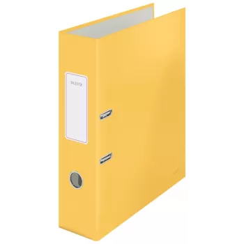 Leitz 180° Cosy segregator dźwigniowy Soft Touch 80 mm, A4, karton, żółty, powierzchnia teksturowana, 600 arkuszy, 80 g/m²