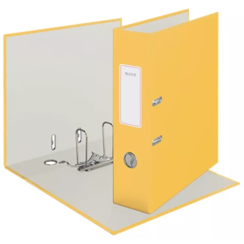 Leitz 180° Cosy segregator dźwigniowy Soft Touch 80 mm, A4, karton, żółty, powierzchnia teksturowana, 600 arkuszy, 80 g/m²