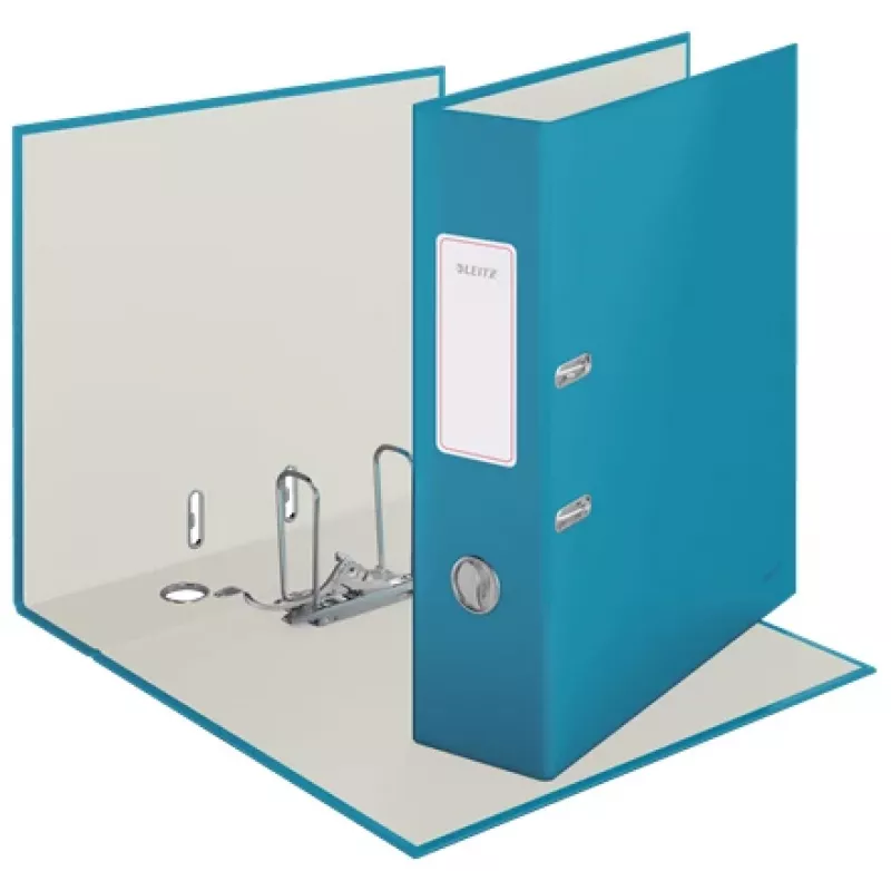 Leitz 180° Cosy skoroszyt dźwigniowy Soft Touch 80mm, A4, karton, niebieski, powierzchnia teksturowana, 600 arkuszy, 80 g/m²