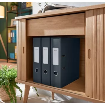 Leitz 180° Cosy segregator dźwigniowy Soft Touch 80 mm, A4, kartonowe okładki, czarny, faktura strukturalna, 600 arkuszy, 80 g/m²