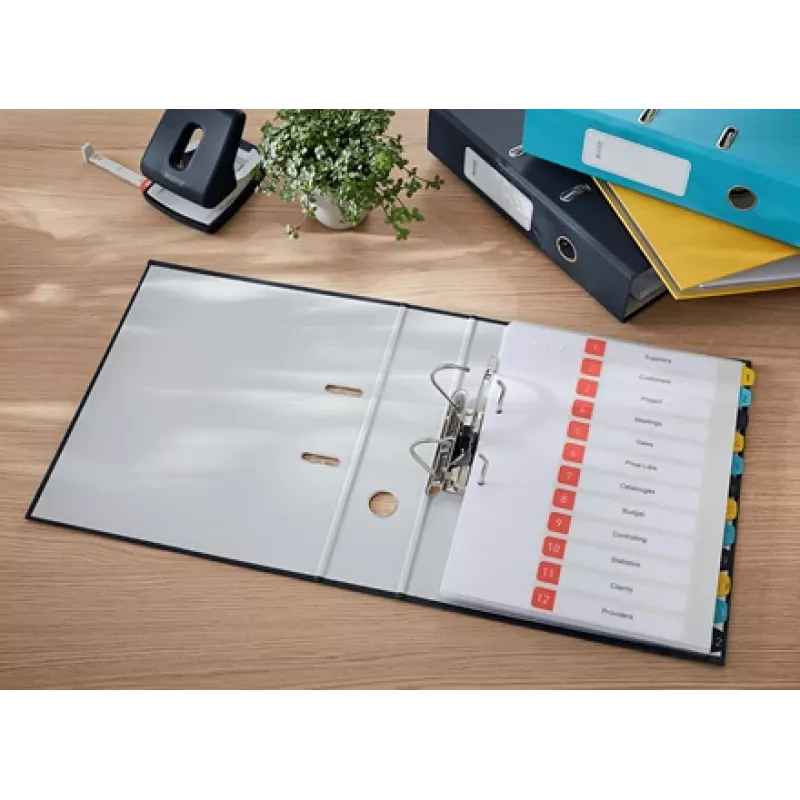 Leitz 180° Cosy segregator dźwigniowy Soft Touch 80 mm, A4, kartonowe okładki, czarny, faktura strukturalna, 600 arkuszy, 80 g/m²