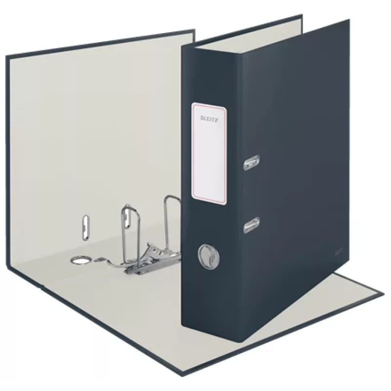 Leitz 180° Cosy segregator dźwigniowy Soft Touch 80 mm, A4, kartonowe okładki, czarny, faktura strukturalna, 600 arkuszy, 80 g/m²