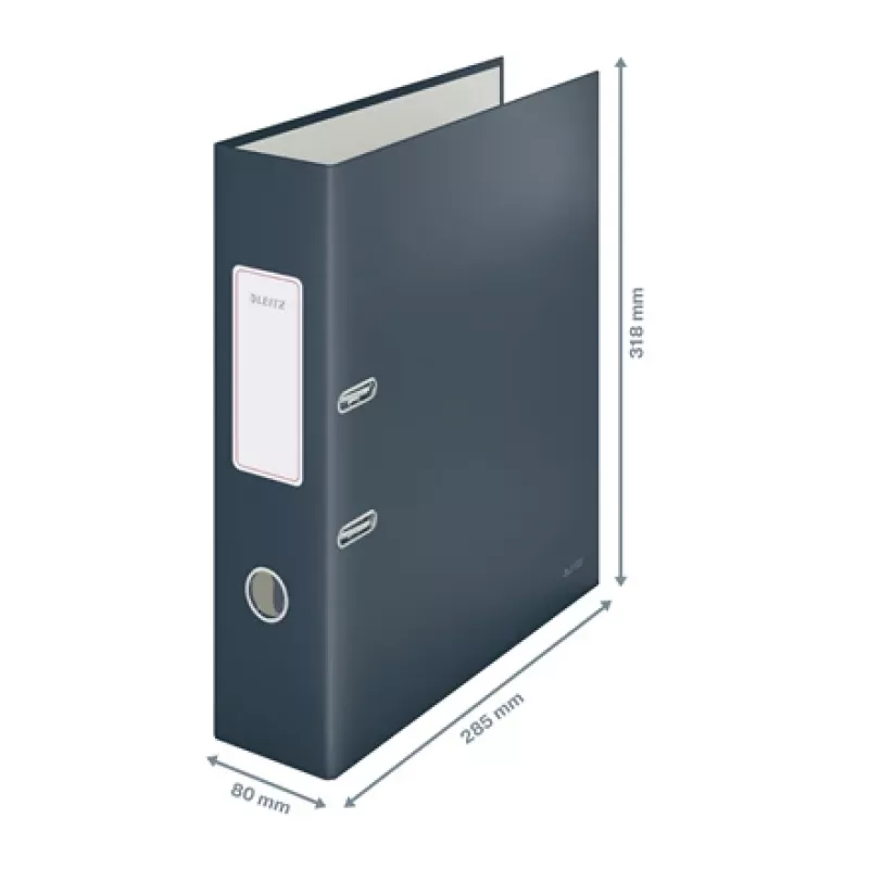 Leitz 180° Cosy segregator dźwigniowy Soft Touch 80 mm, A4, kartonowe okładki, czarny, faktura strukturalna, 600 arkuszy, 80 g/m²