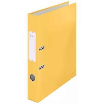 Leitz 180° Cosy skoroszyt dźwigniowy Soft Touch 50 mm, A4, karton, żółty, teksturowana powierzchnia, 350 arkuszy, 80 g/m²