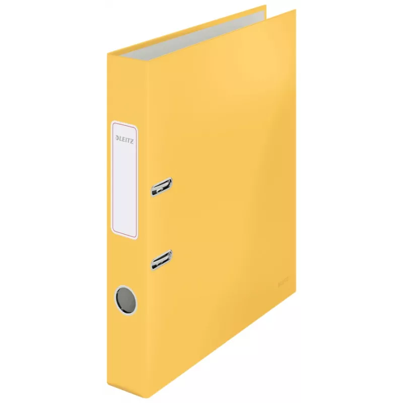 Leitz 180° Cosy skoroszyt dźwigniowy Soft Touch 50 mm, A4, karton, żółty, teksturowana powierzchnia, 350 arkuszy, 80 g/m²