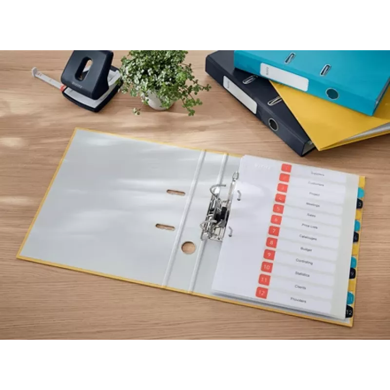 Leitz 180° Cosy skoroszyt dźwigniowy Soft Touch 50 mm, A4, karton, żółty, teksturowana powierzchnia, 350 arkuszy, 80 g/m²