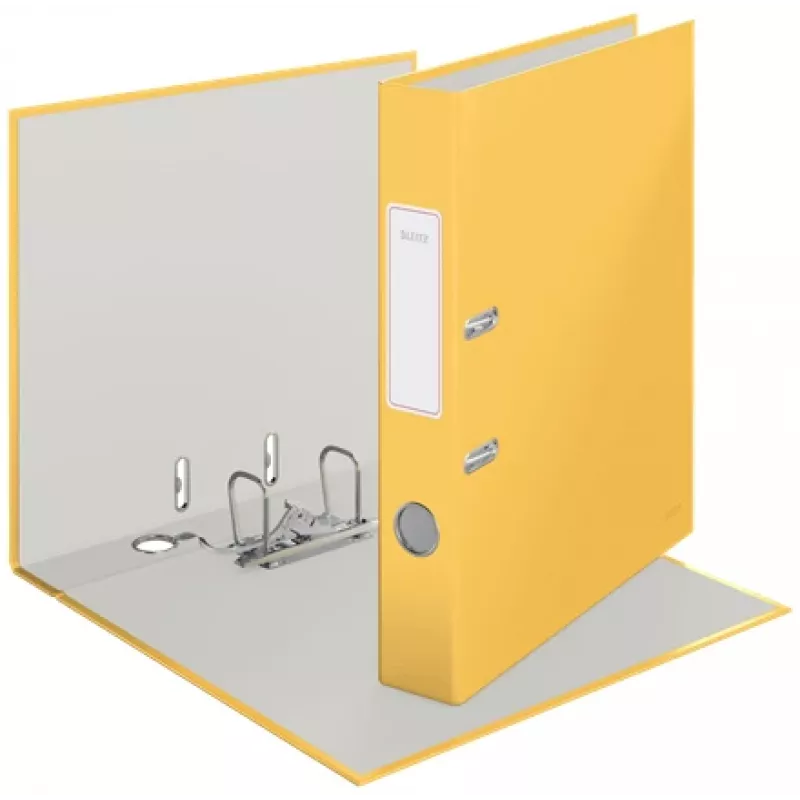 Leitz 180° Cosy skoroszyt dźwigniowy Soft Touch 50 mm, A4, karton, żółty, teksturowana powierzchnia, 350 arkuszy, 80 g/m²