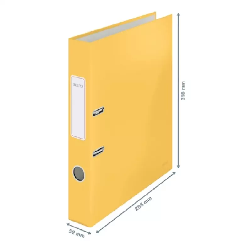 Leitz 180° Cosy skoroszyt dźwigniowy Soft Touch 50 mm, A4, karton, żółty, teksturowana powierzchnia, 350 arkuszy, 80 g/m²