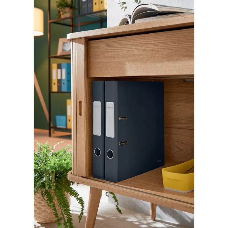 Leitz 180° Cosy skoroszyt dźwigniowy Soft Touch 50 mm, A4, karton, czarny, powierzchnia teksturowana, 350 arkuszy, 80 g/m²