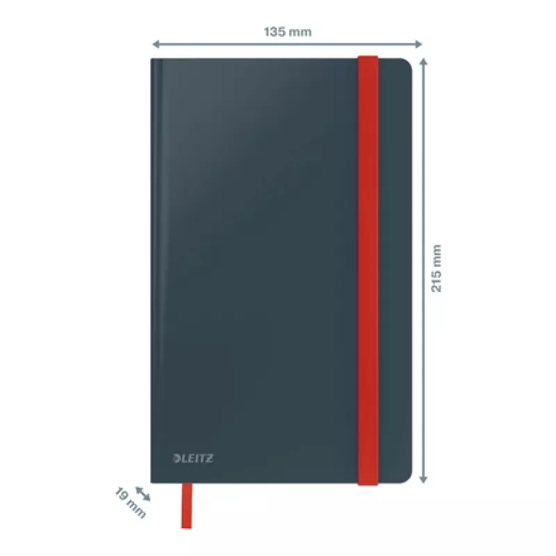 Leitz Cosy Notebook Soft Touch Squared with Hardcover, Monochromatyczny, Czarny, A5, 80 arkuszy, Matowy, 100 g/m²