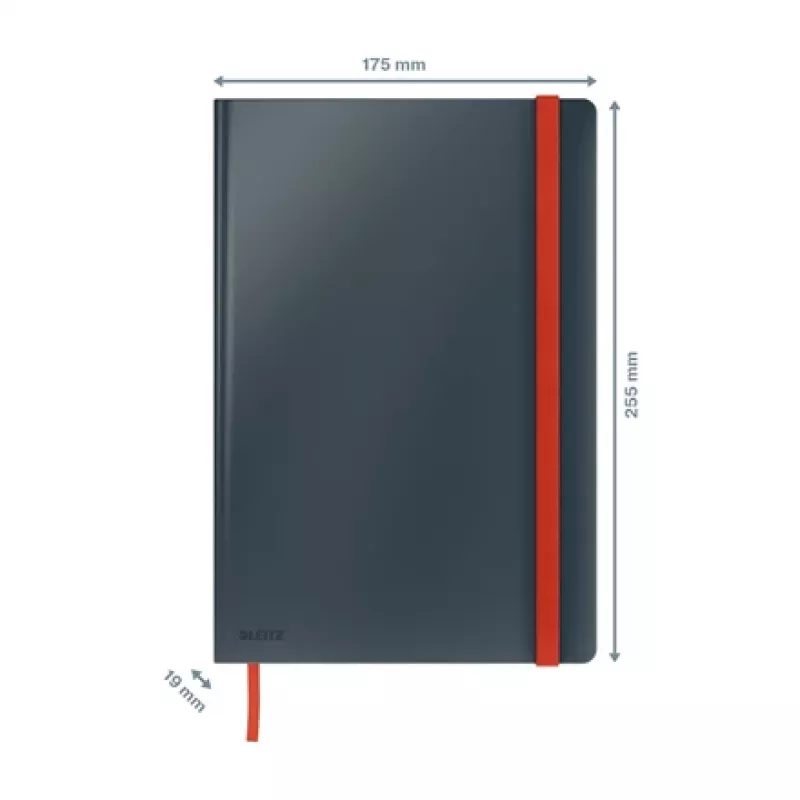 Leitz Cosy Notebook Soft Touch Ruled with Hardcover, Monochromatic, Czarny, B5, 80 sheets, Matt, 100 g/m²