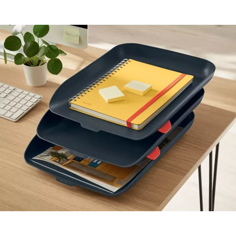 Leitz Cosy Letter Tray, Set of 3, Polystyrene (PS), Czarny, A4, A4, 274 mm, 456 mm