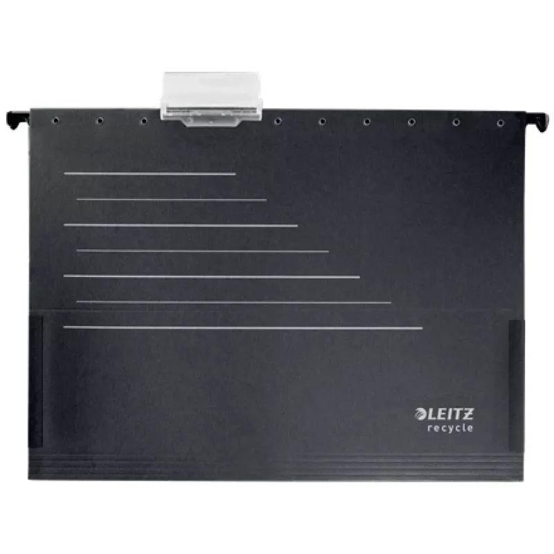 Leitz Alpha® Recycle Card Suspension Pocket, A4, Czarny, Karton, 80 g/m², 150 arkuszy, 348 mm