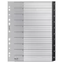 Leitz Recycle Index, PP, extra szeroki, Numeric tab index, Polipropylen (PP), Czarny, Biały, Pionowa, A4 Maxi, 160 g/m²