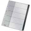 Leitz Indeks Recycle PP, extra szeroki, indeks numeryczny z zakładkami, polipropylen (PP), czarny, biały, A4 Maxi, 160 g/m², 238 mm