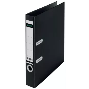 Skoroszyt dźwigniowy Leitz 180° Recycle, A4, karton, czarny, 350 arkuszy, 80 g/m², 320 mm