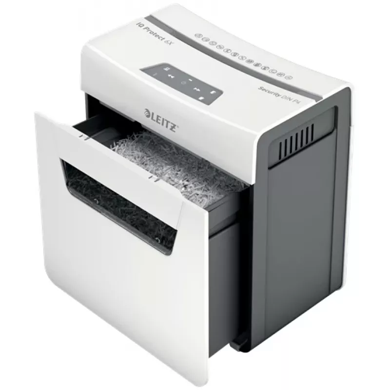 Leitz IQ Protect Premium niszczarka do papieru 6X P4, 4 x 40 mm, 10 L, 100 arkuszy, 55 dB, dotykowa, 6 arkuszy